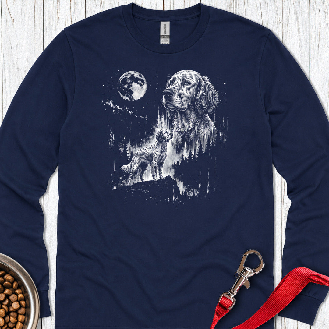 English Setter Moonlight Long Sleeve — Navy