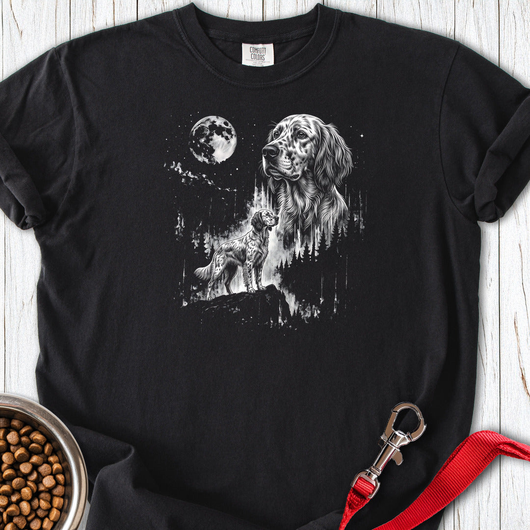 English Setter Moonlight Premium Tee — Black