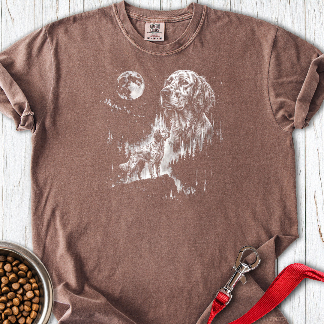 English Setter Moonlight Premium Tee — Espresso