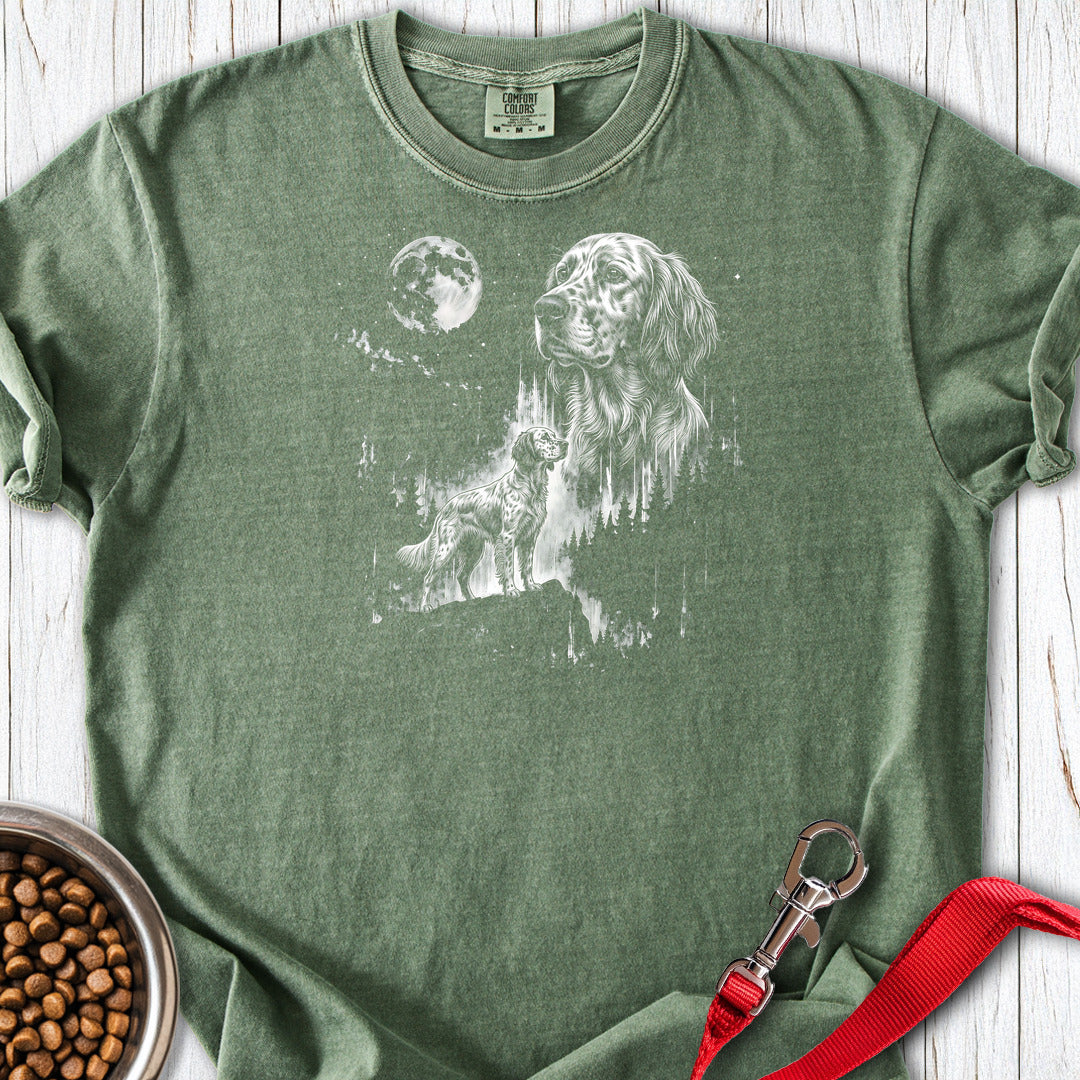 English Setter Moonlight Premium Tee — Moss