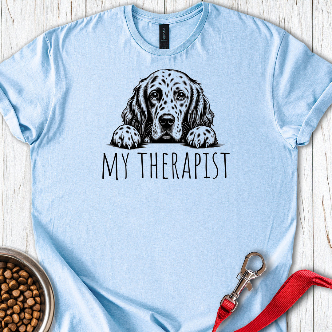 English Setter My Therapist — Light Blue