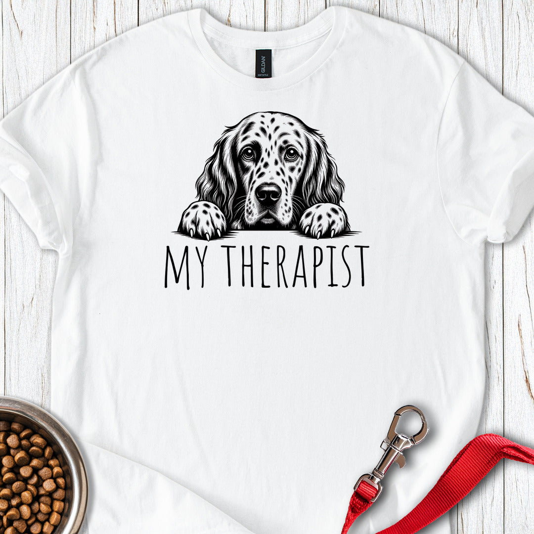 English Setter My Therapist — White