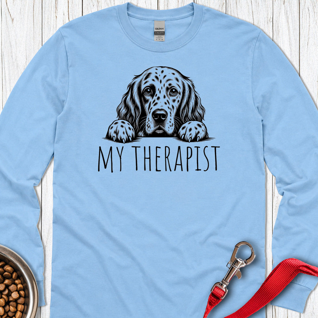 English Setter My Therapist Long Sleeve — Carolina Blue