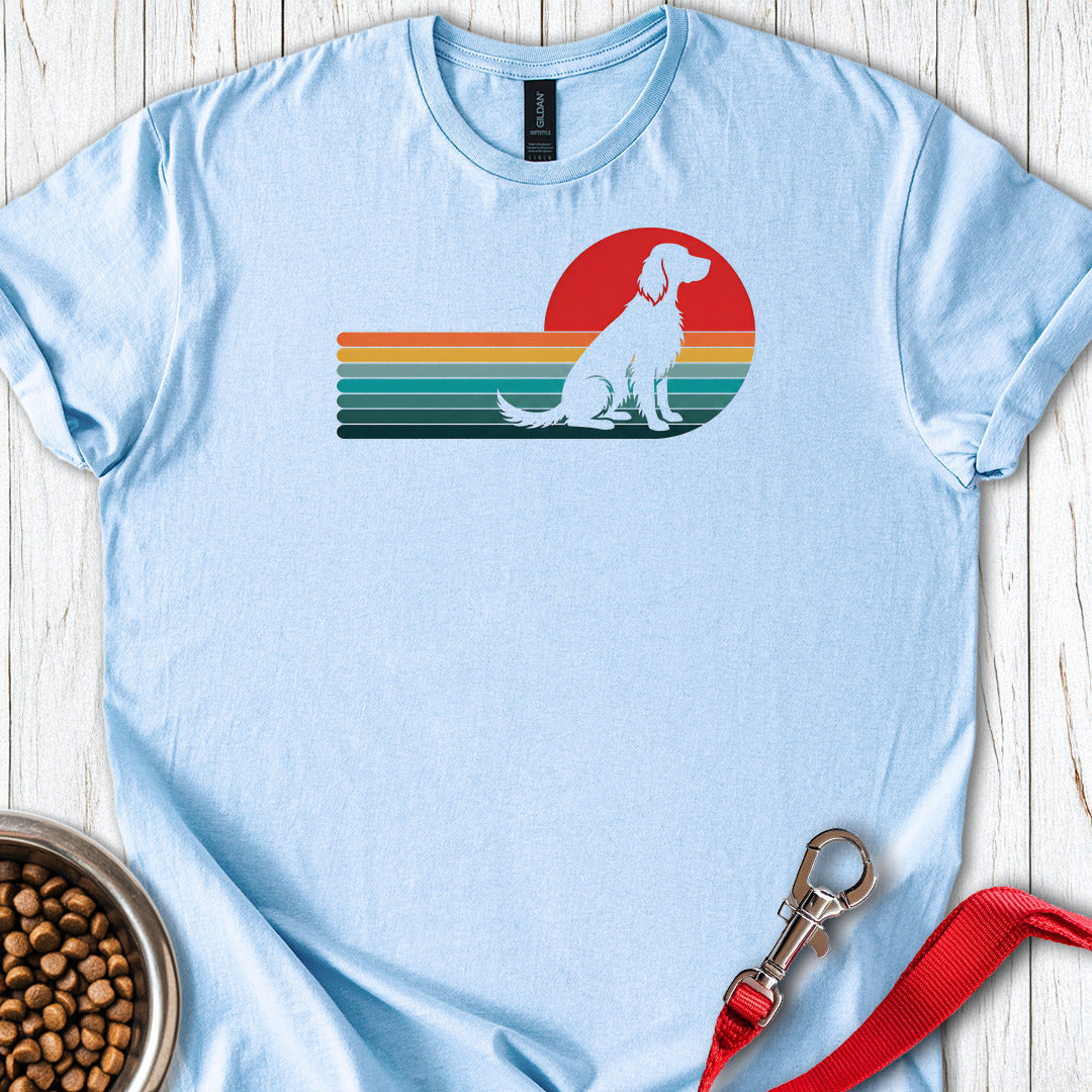 English Setter Retro Sunset — Light Blue