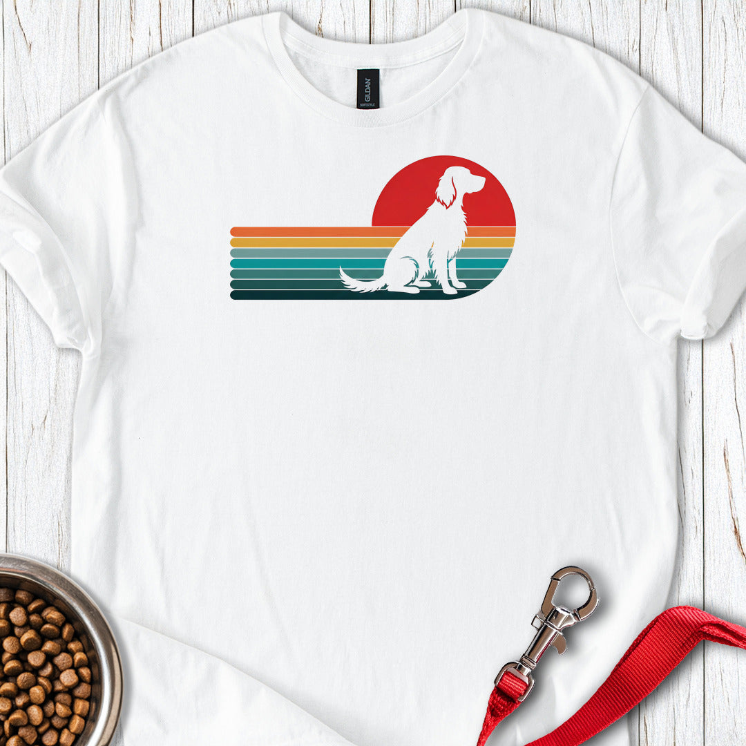 English Setter Retro Sunset — White