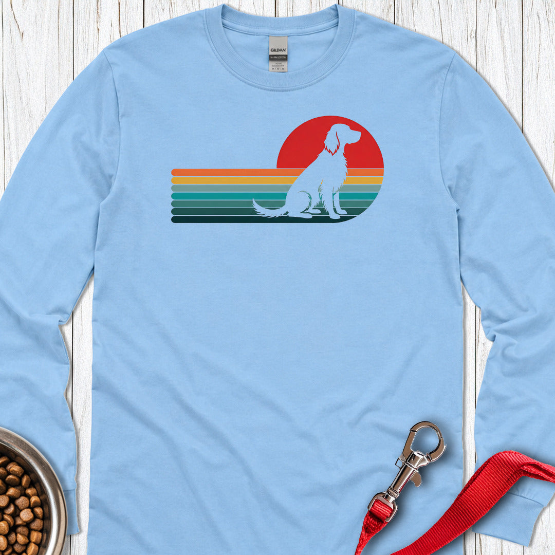 English Setter Retro Sunset Long Sleeve — Carolina Blue