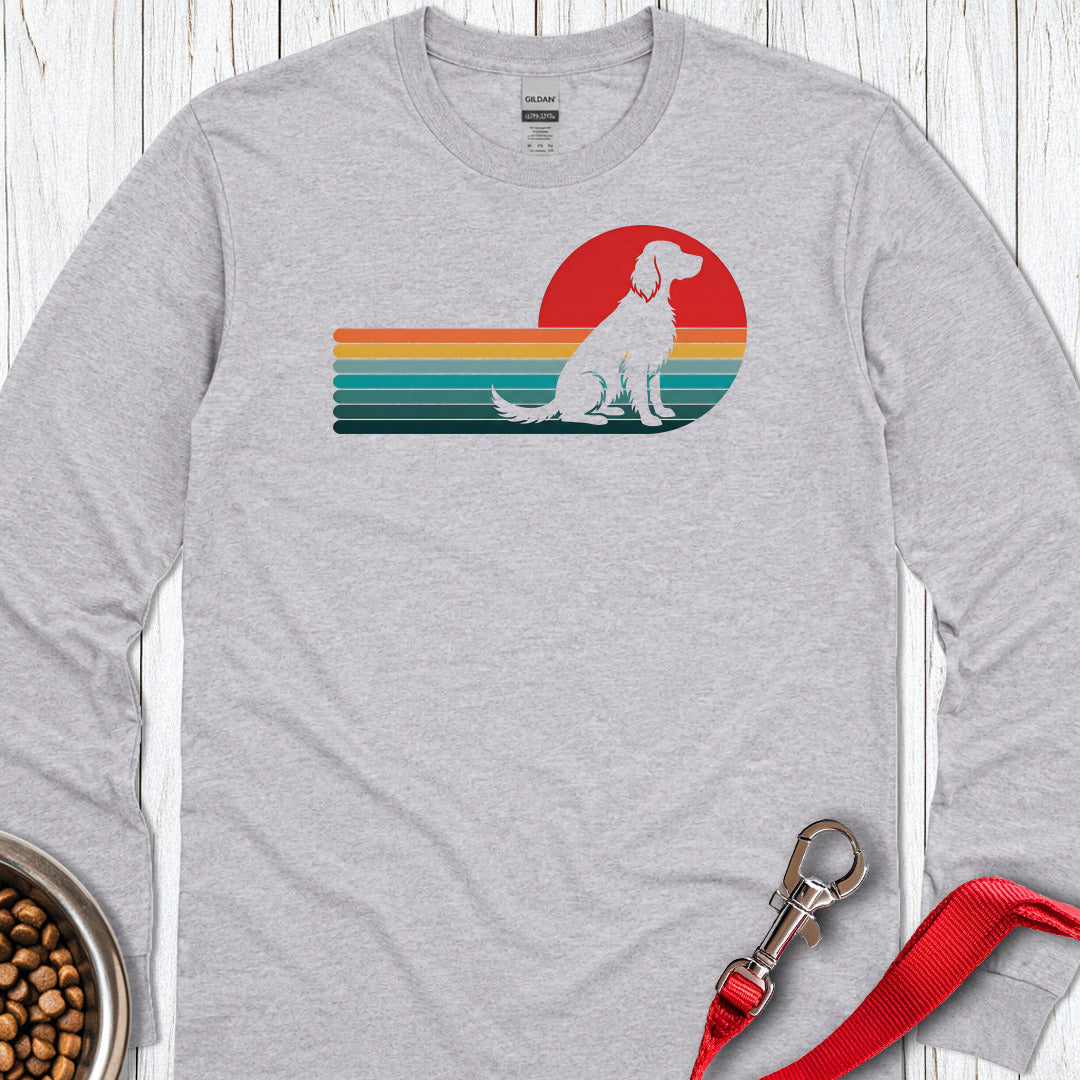 English Setter Retro Sunset Long Sleeve — Sport Grey