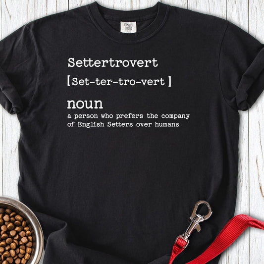 English Setter Settertrovert Premium Tee Black