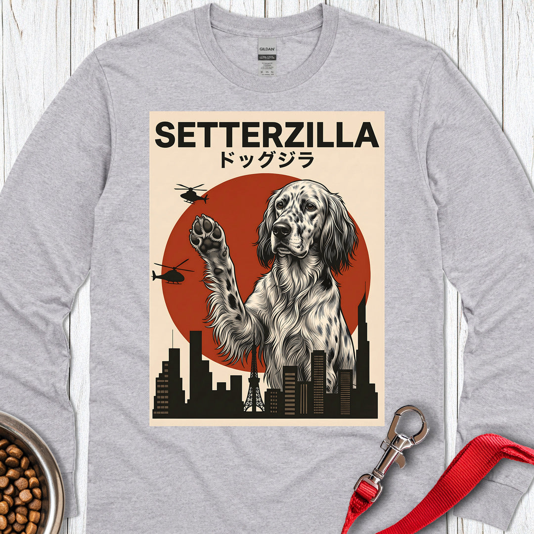 English Setter Setterzilla Long Sleeve — Sport Grey