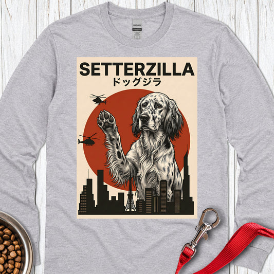 English Setter Setterzilla Long Sleeve Sport Grey
