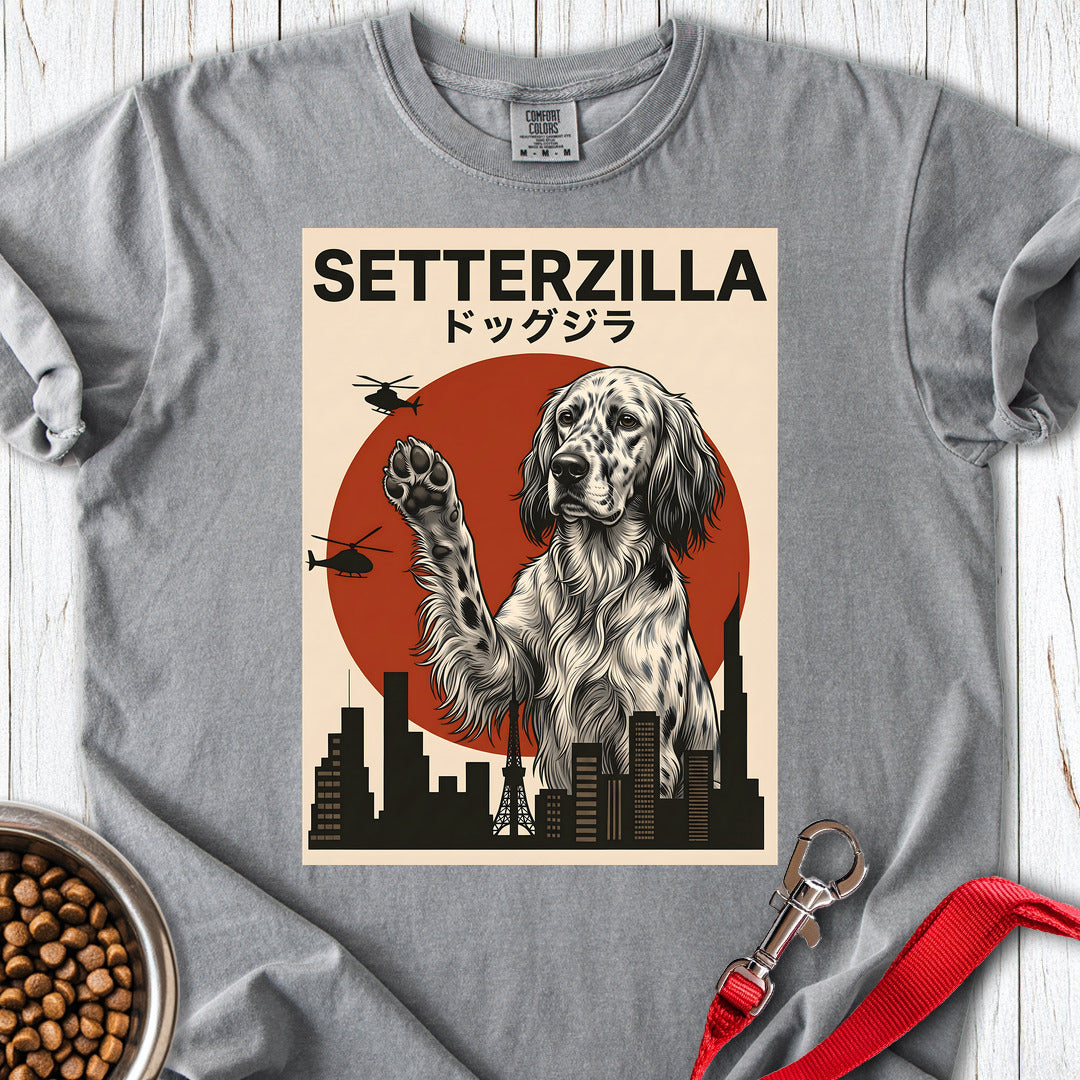 English Setter Setterzilla Premium Tee — Grey