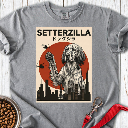 English Setter Setterzilla Premium Tee — Grey