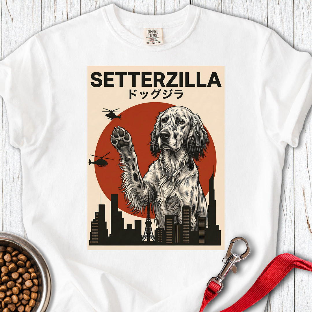 English Setter Setterzilla Premium Tee — White