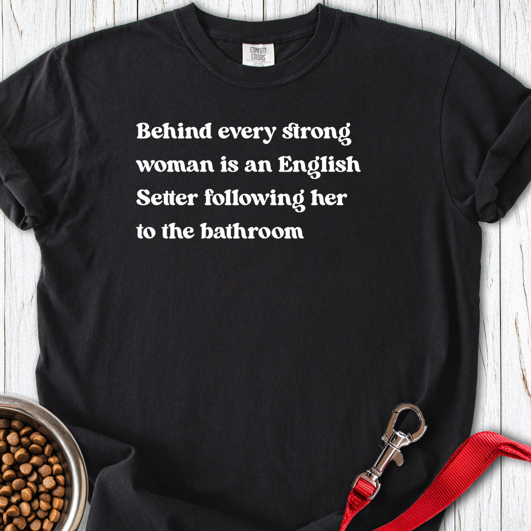 English Setter Strong Woman Premium Tee — Black