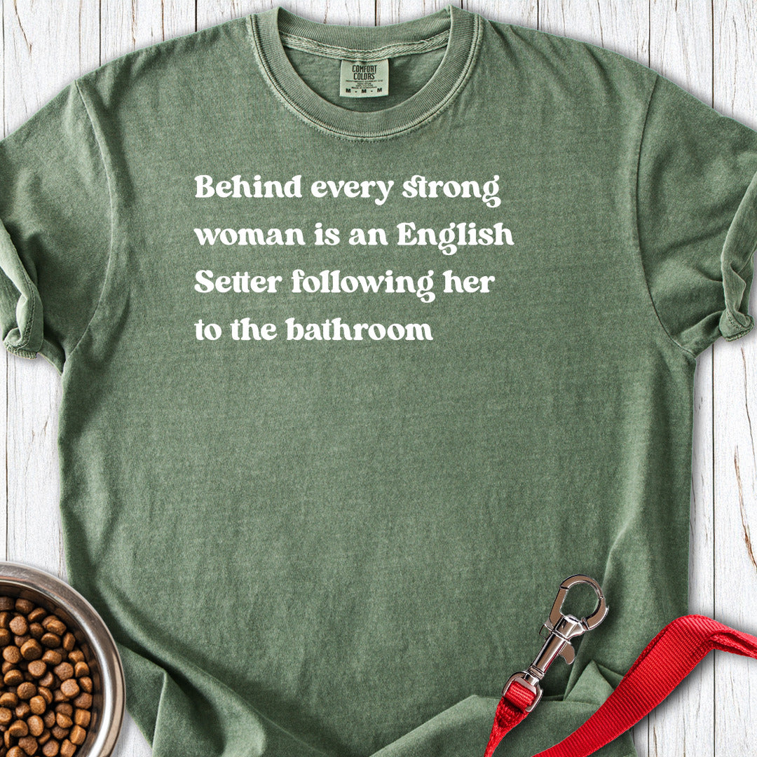 English Setter Strong Woman Premium Tee — Moss