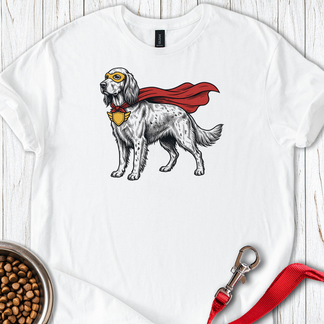 English Setter Superhero — White