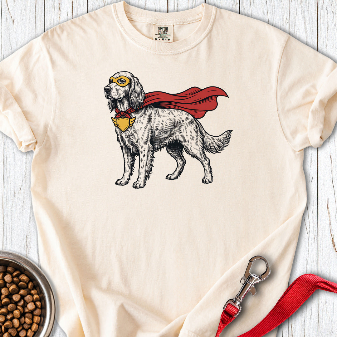 English Setter Superhero Premium Tee — Ivory