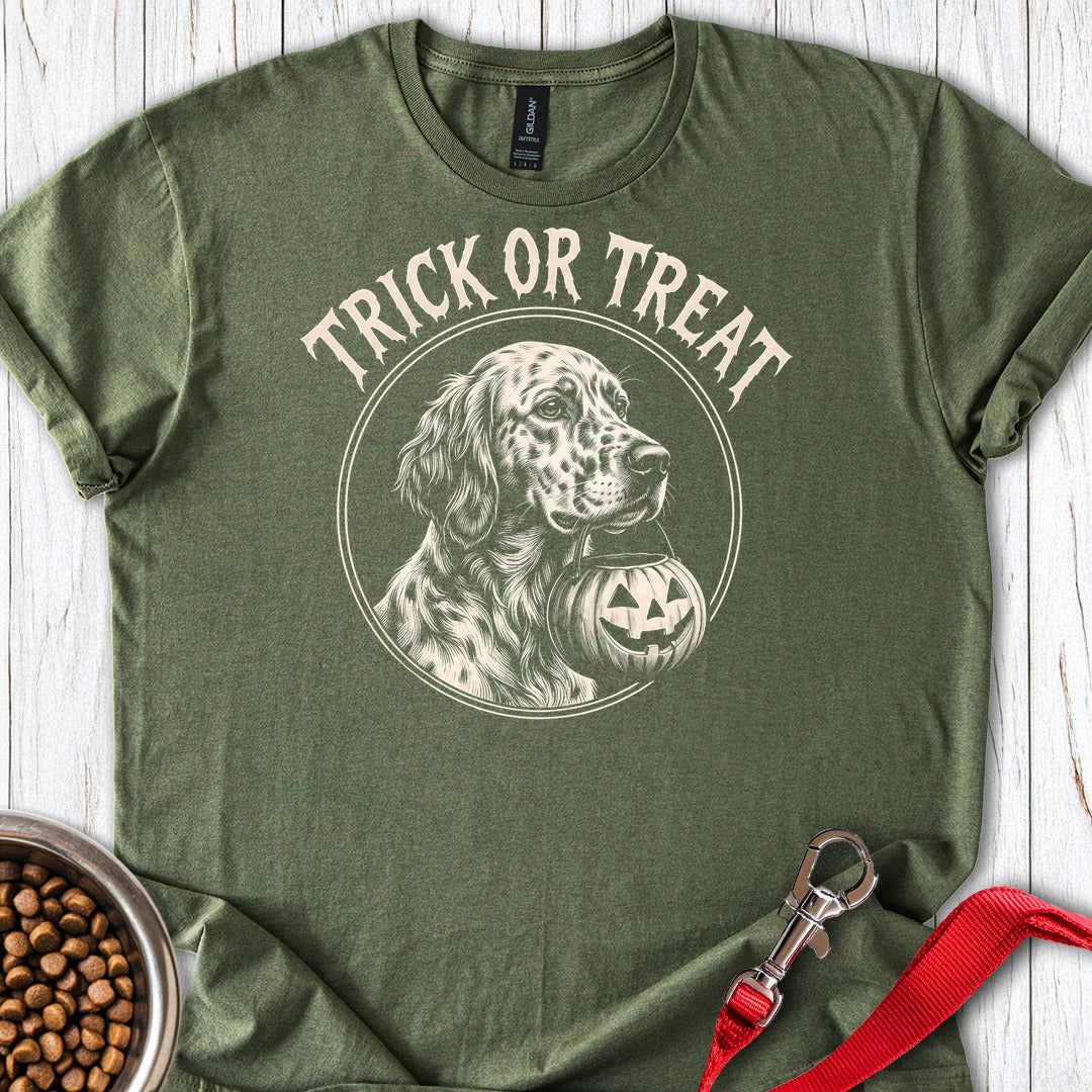 English Setter Trick Or Treat — Military Green