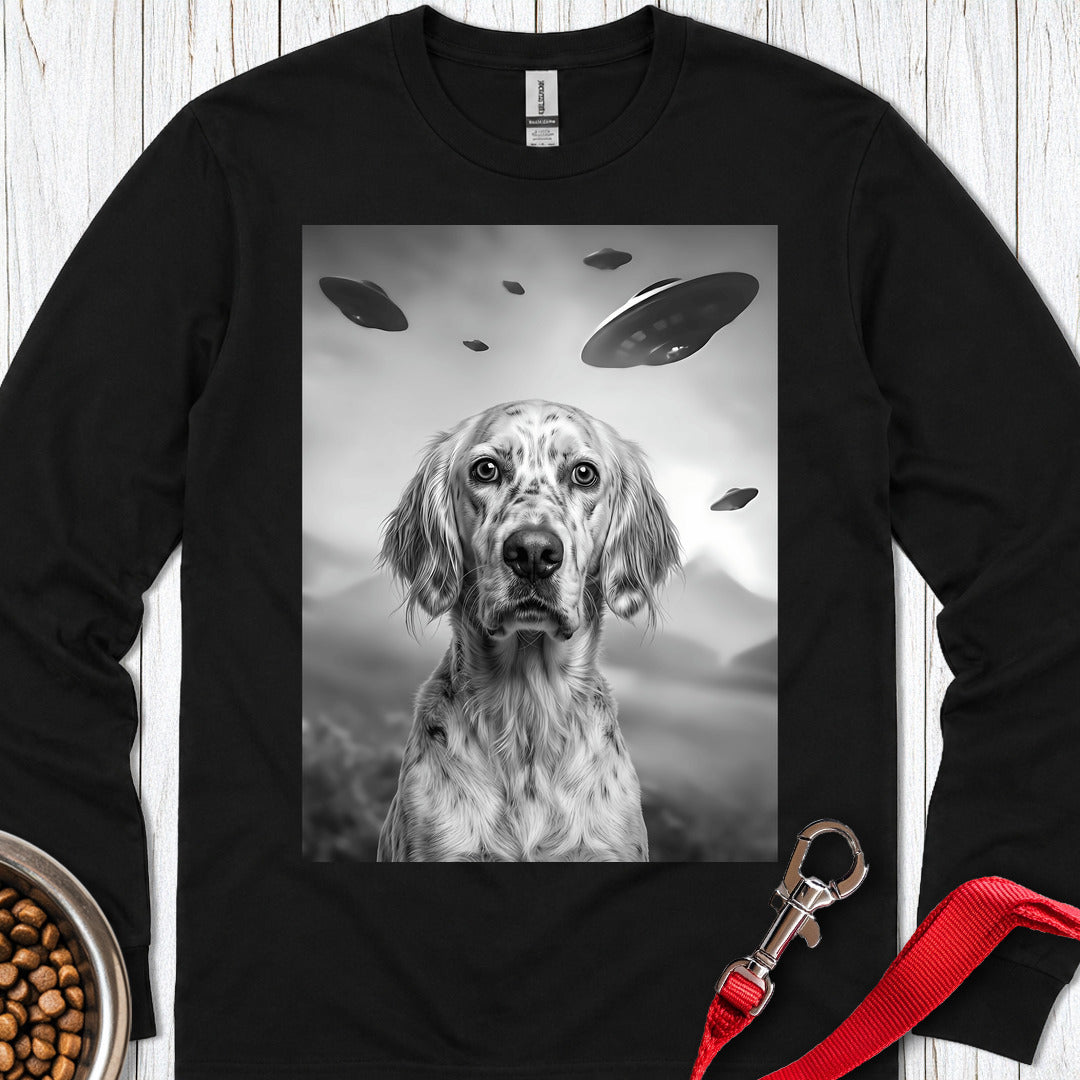 English Setter UFO Long Sleeve — Black