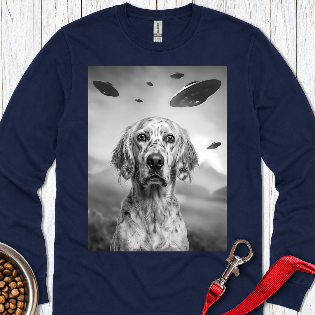 English Setter UFO Long Sleeve — Navy