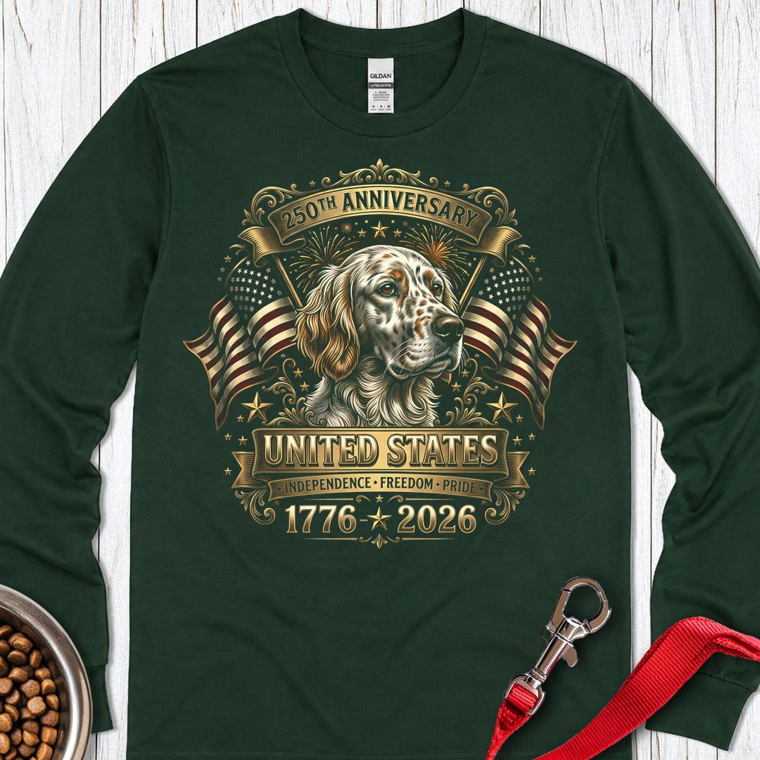 English Setter USA Long Sleeve Forest Green