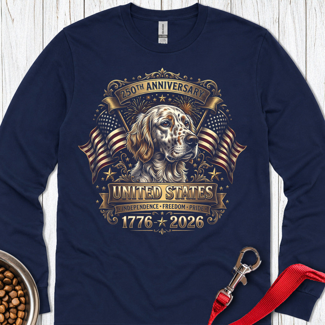 English Setter USA Long Sleeve Navy