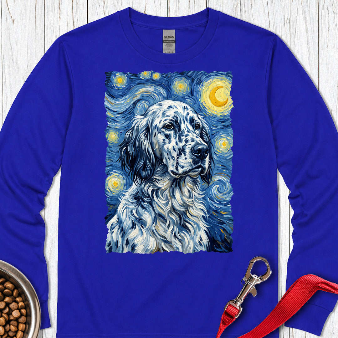 English Setter Van Gogh Long Sleeve — Royal