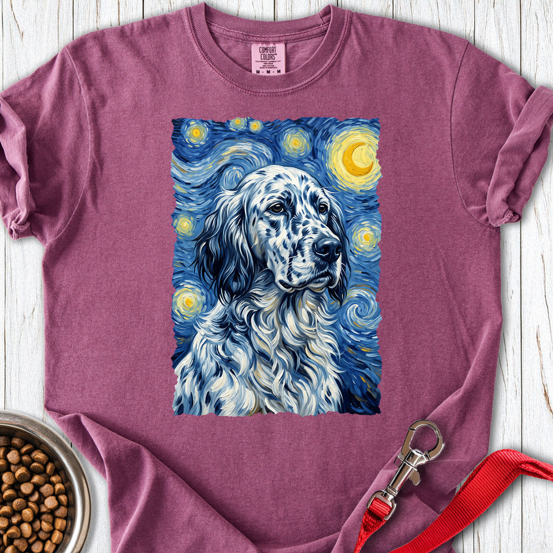 English Setter Van Gogh Premium Tee — Berry