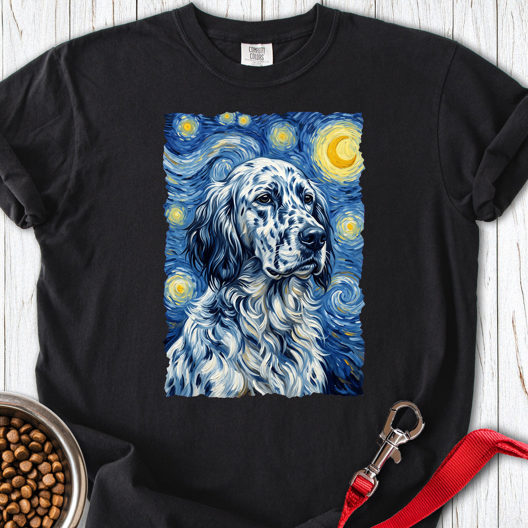 English Setter Van Gogh Premium Tee — Black