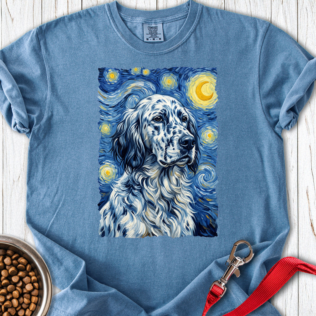 English Setter Van Gogh Premium Tee — Blue Jean