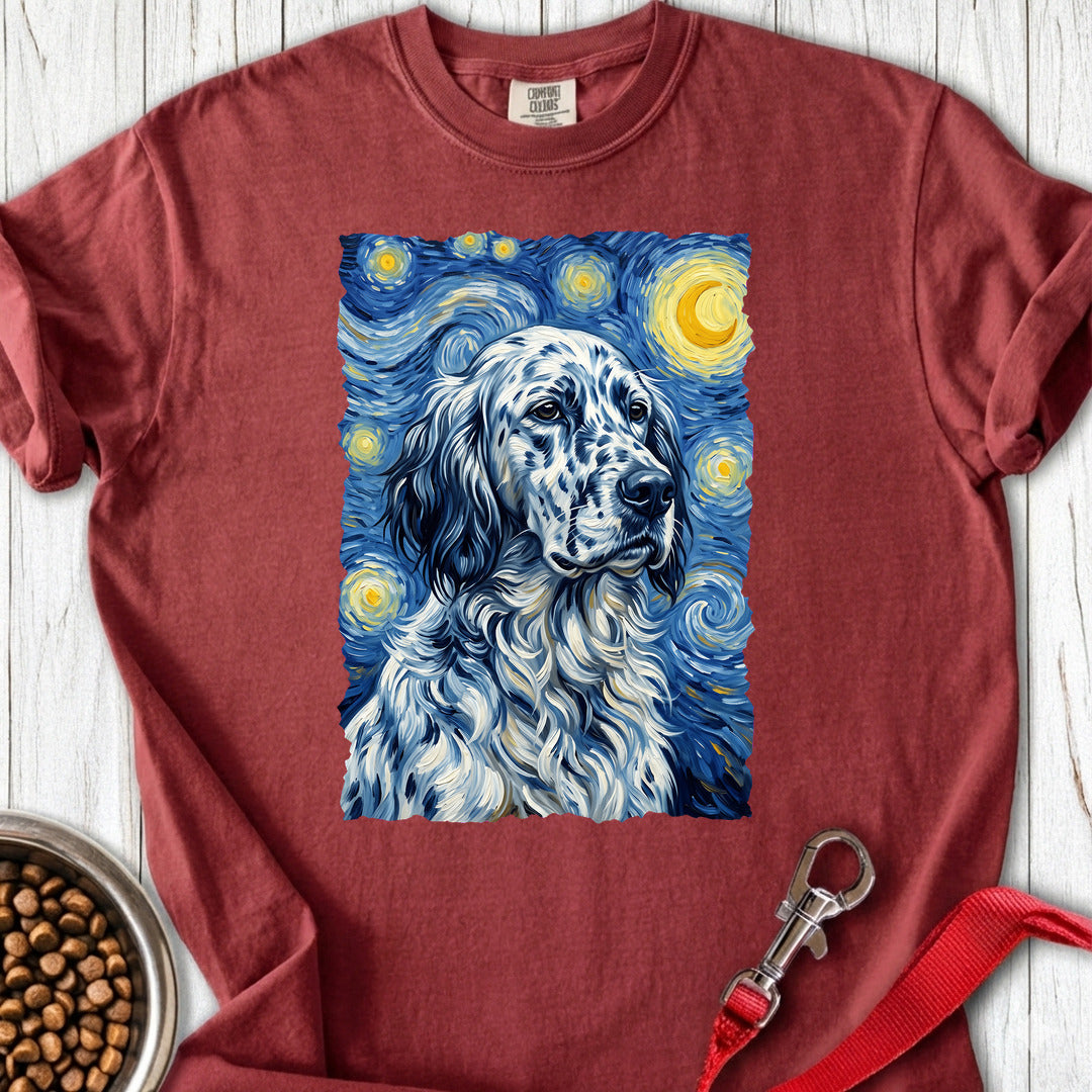 English Setter Van Gogh Premium Tee — Brick