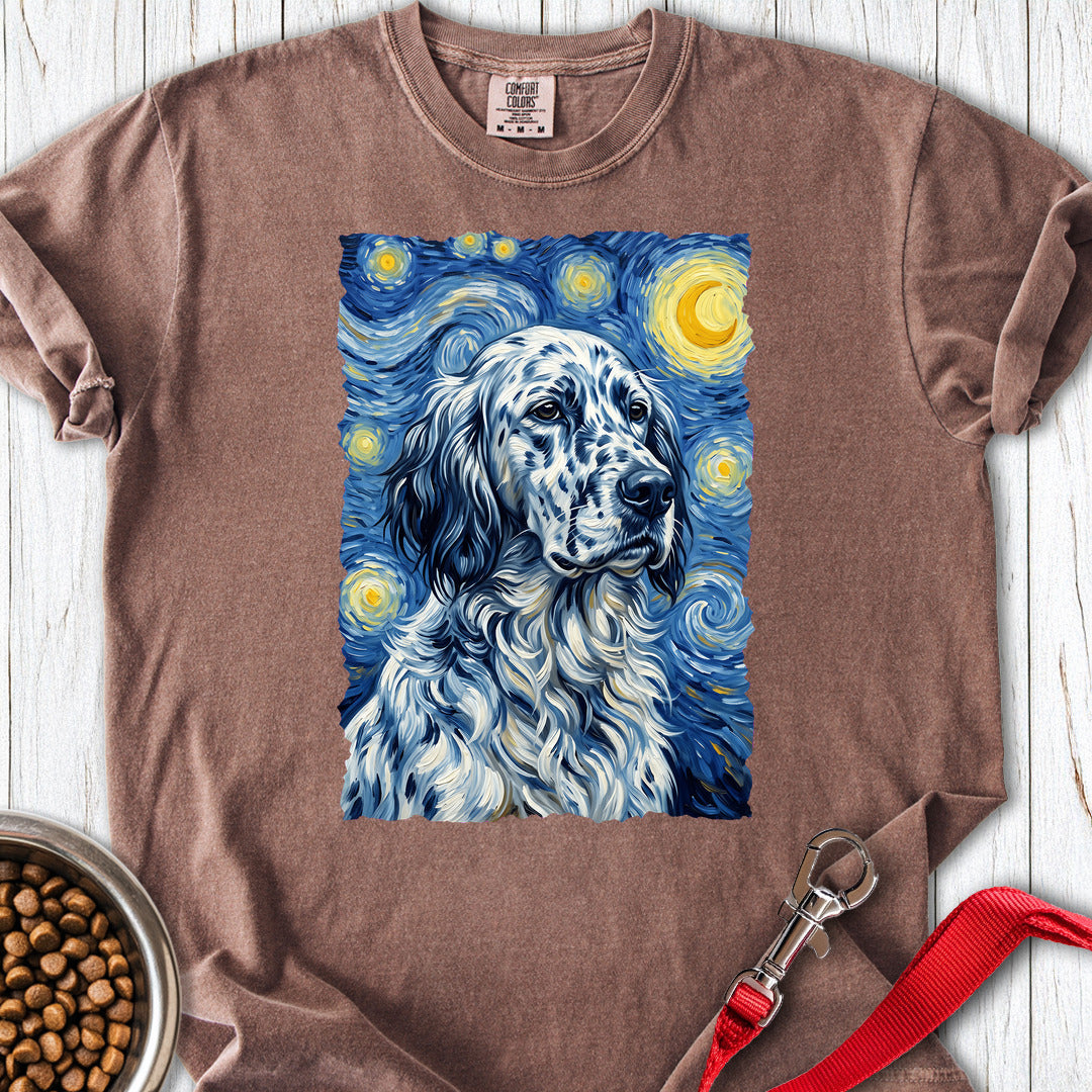 English Setter Van Gogh Premium Tee — Espresso