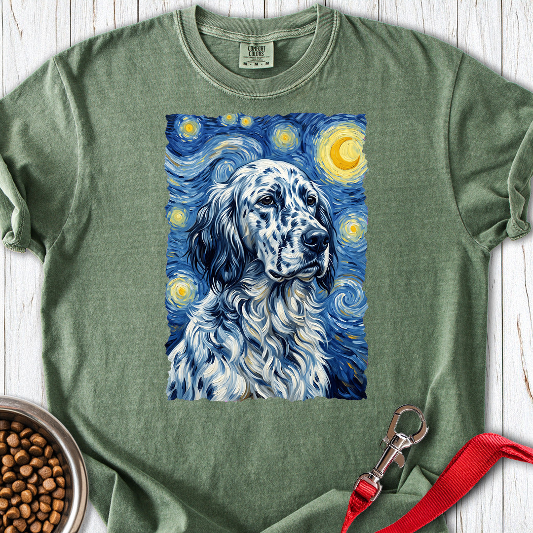 English Setter Van Gogh Premium Tee — Moss