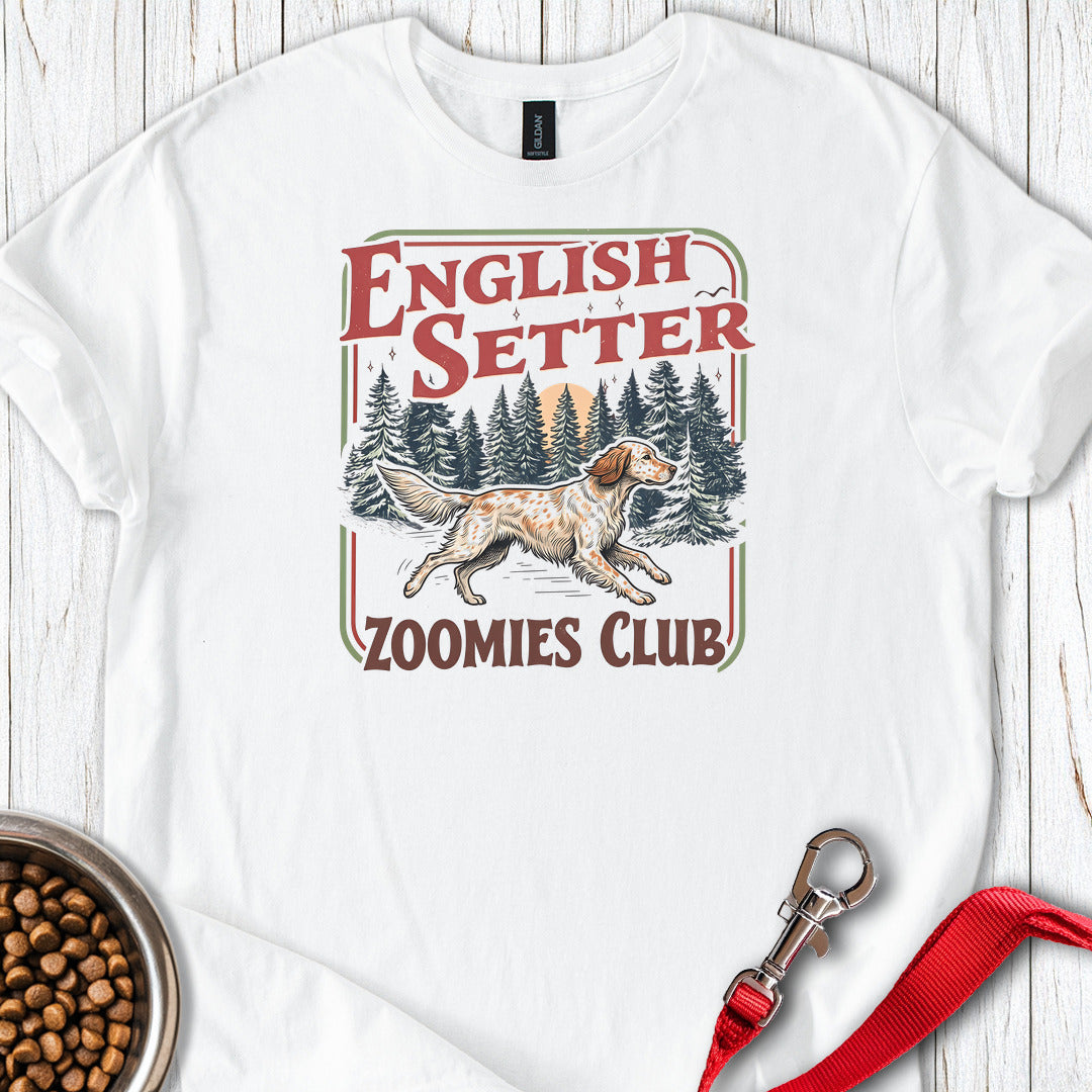 English Setter Zoomies Club — White