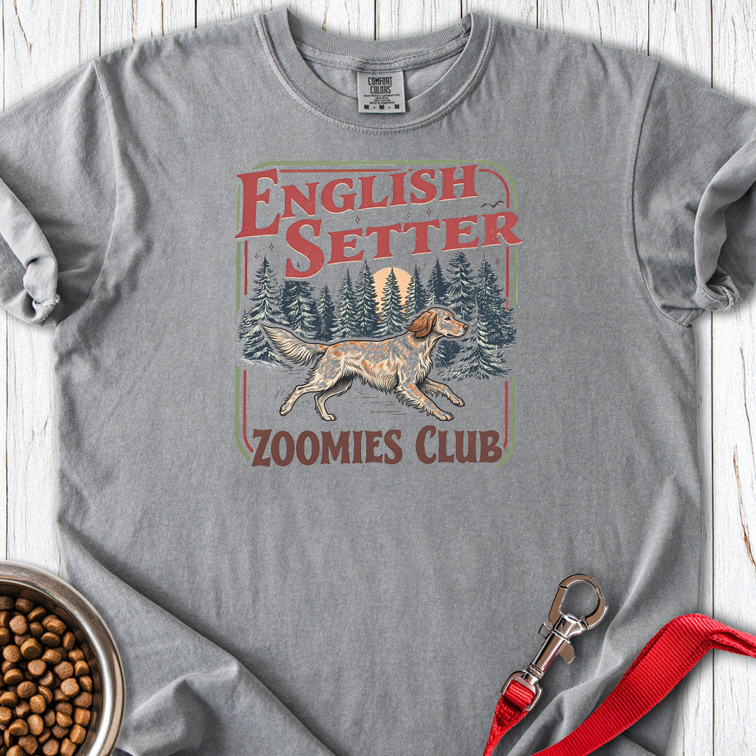 English Setter Zoomies Club Premium Tee — Grey