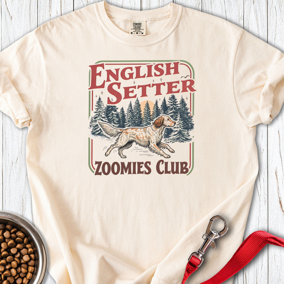 English Setter Zoomies Club Premium Tee — Ivory