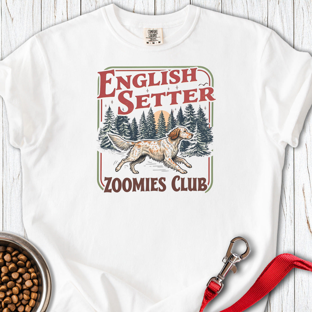 English Setter Zoomies Club Premium Tee — White