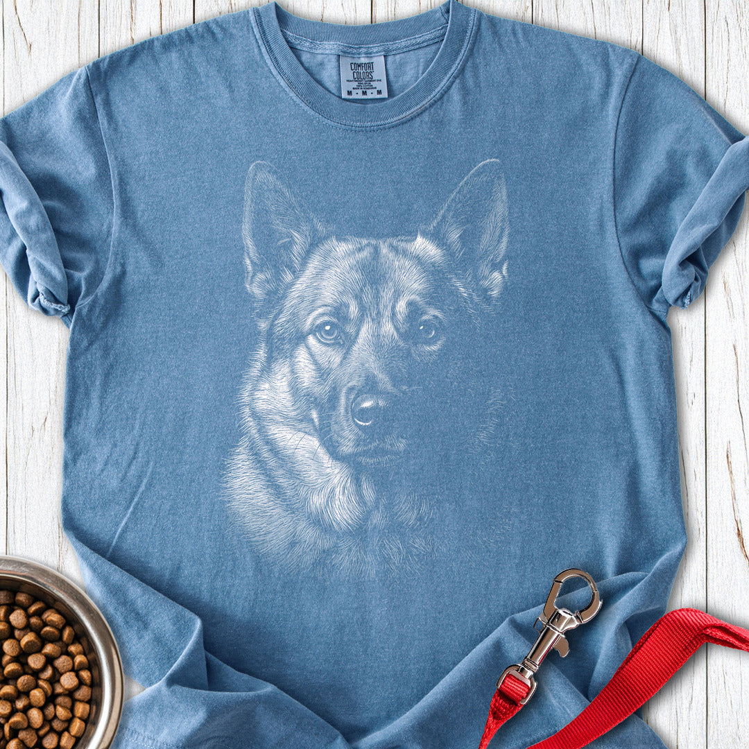 Engraved Premium Tee — Blue Jean