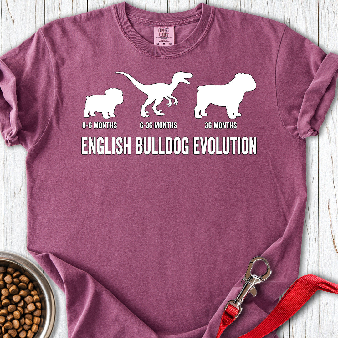 English Bulldog Evolution Premium Tee Berry