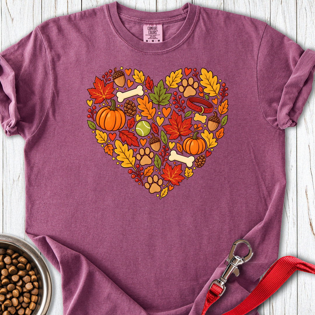 Fall Dog Heart Premium Tee — Berry