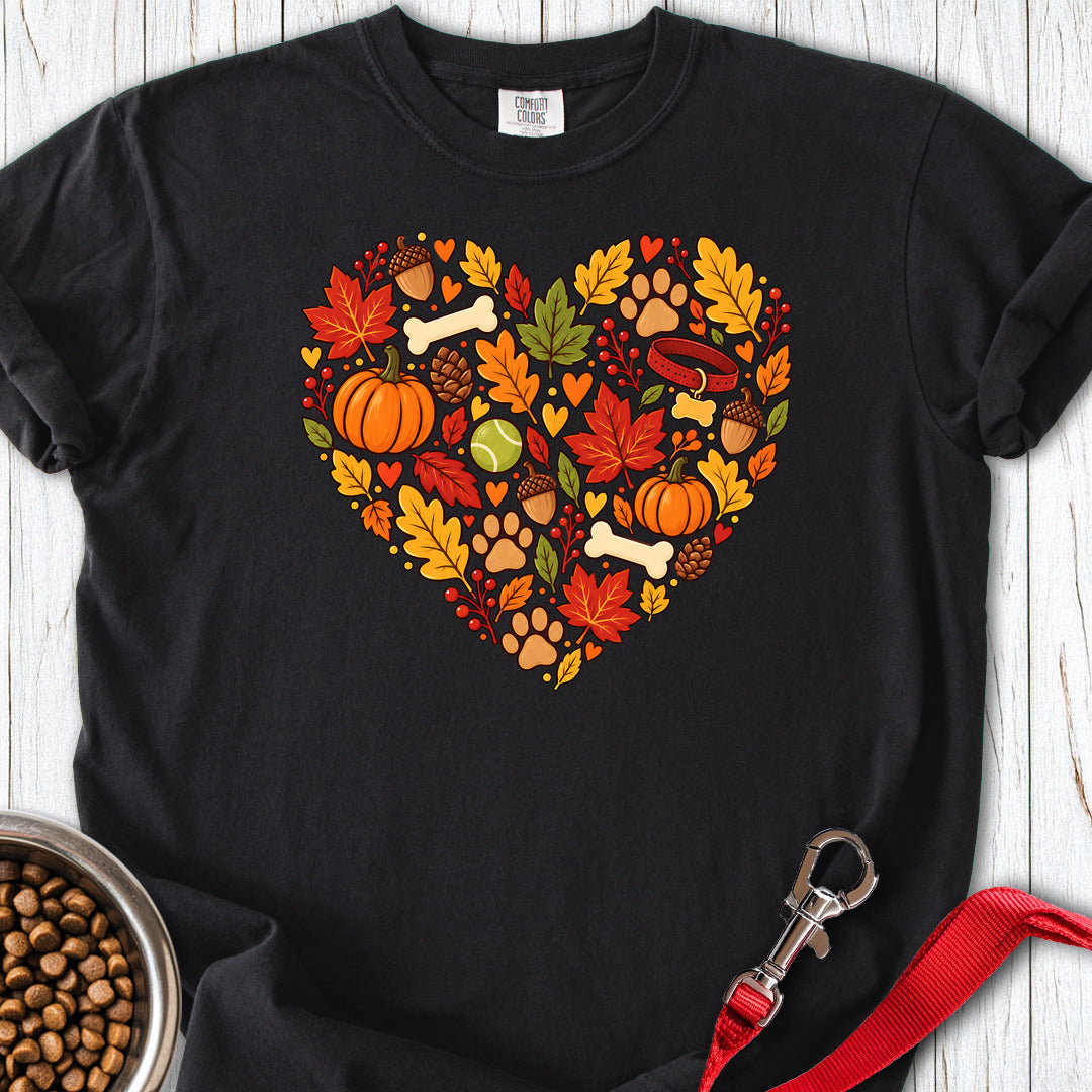 Fall Dog Heart Premium Tee — Black