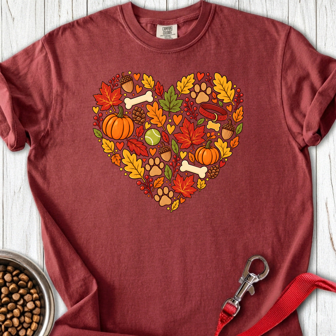 Fall Dog Heart Premium Tee — Brick