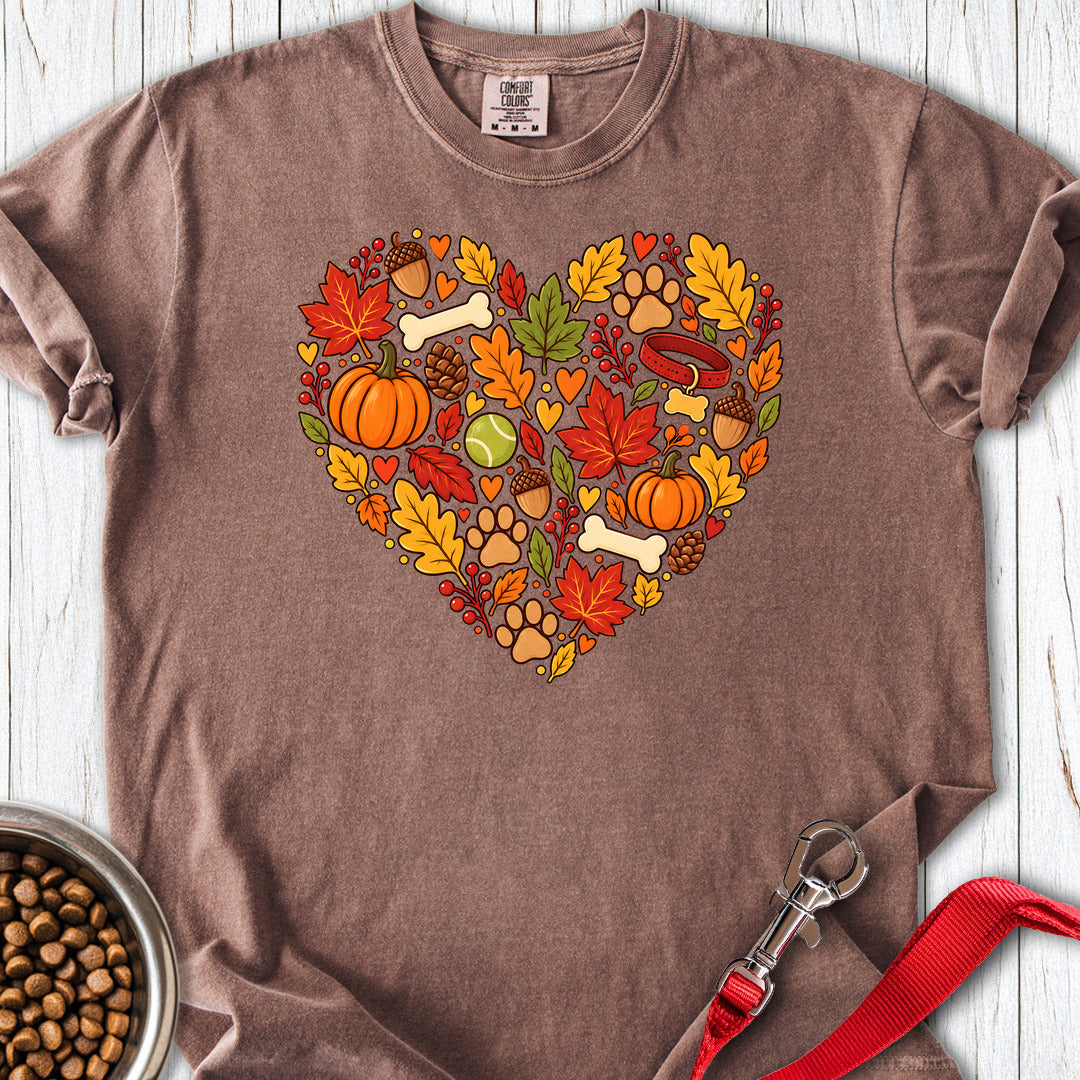 Fall Dog Heart Premium Tee — Espresso