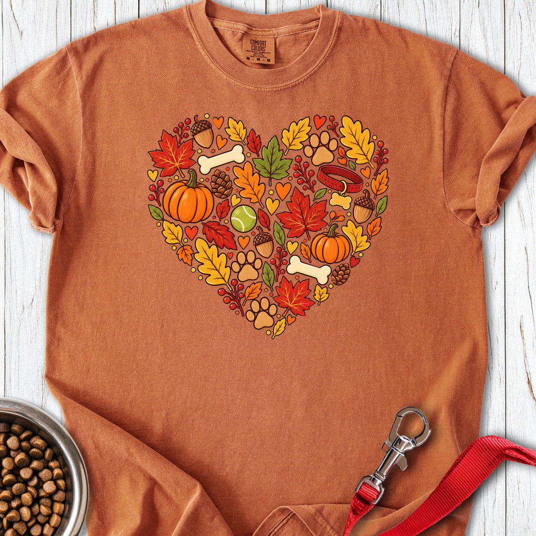 Fall Dog Heart Premium Tee — Yam