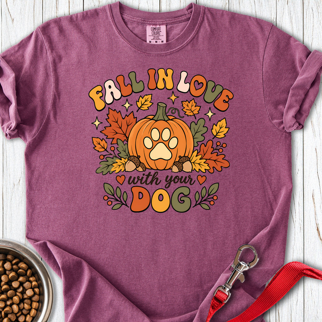 Fall In Love With Your Dog Premium Tee — Berry
