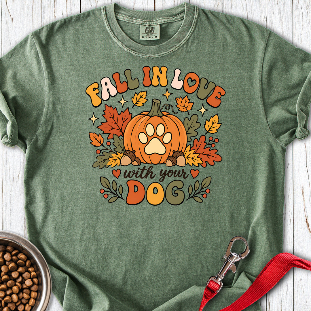 Fall In Love With Your Dog Premium Tee — Moss