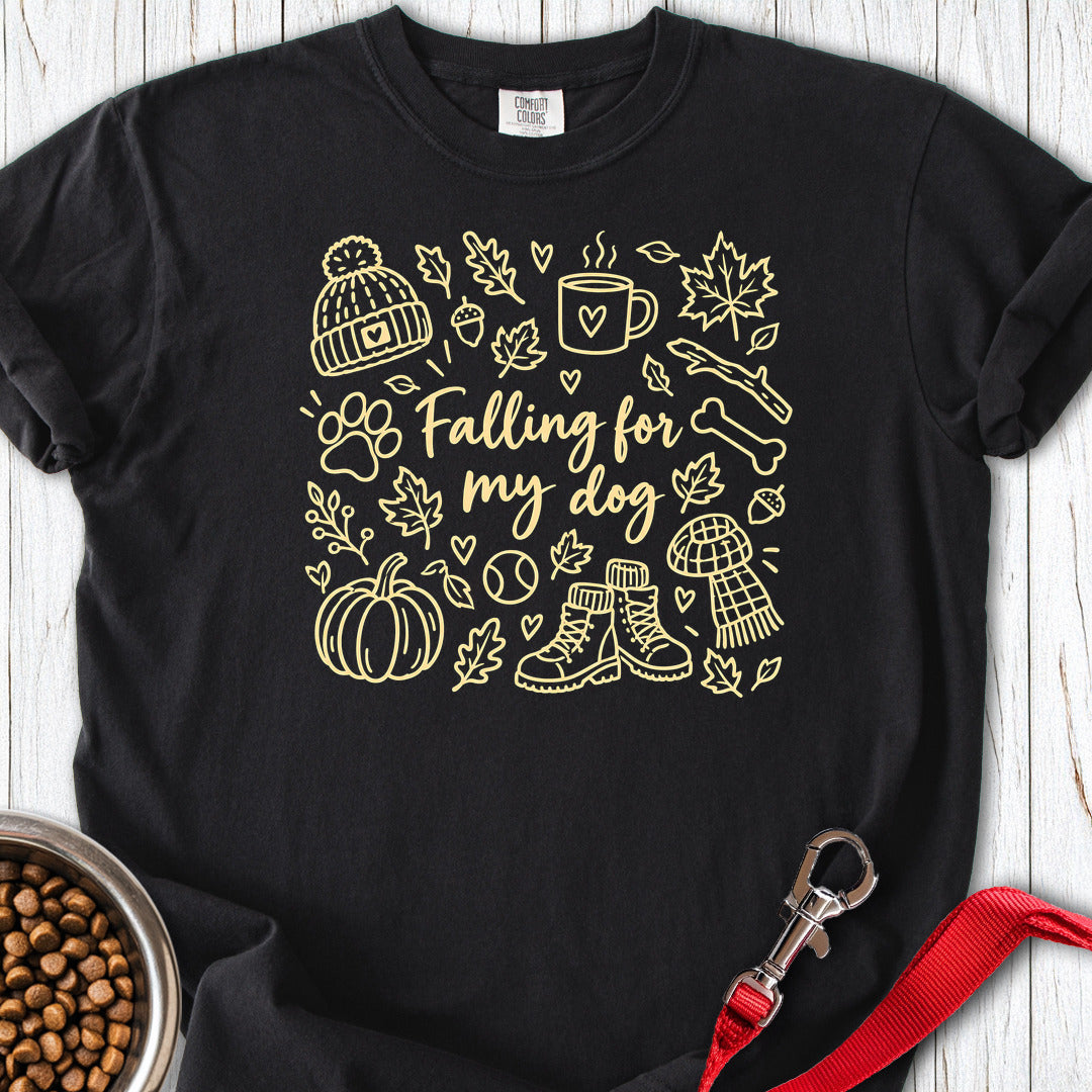 Falling For My Dog Premium Tee — Black