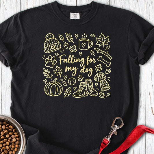 Falling For My Dog Premium Tee — Black