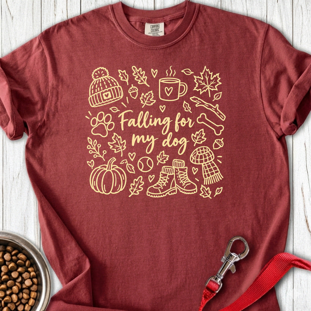 Falling For My Dog Premium Tee — Brick