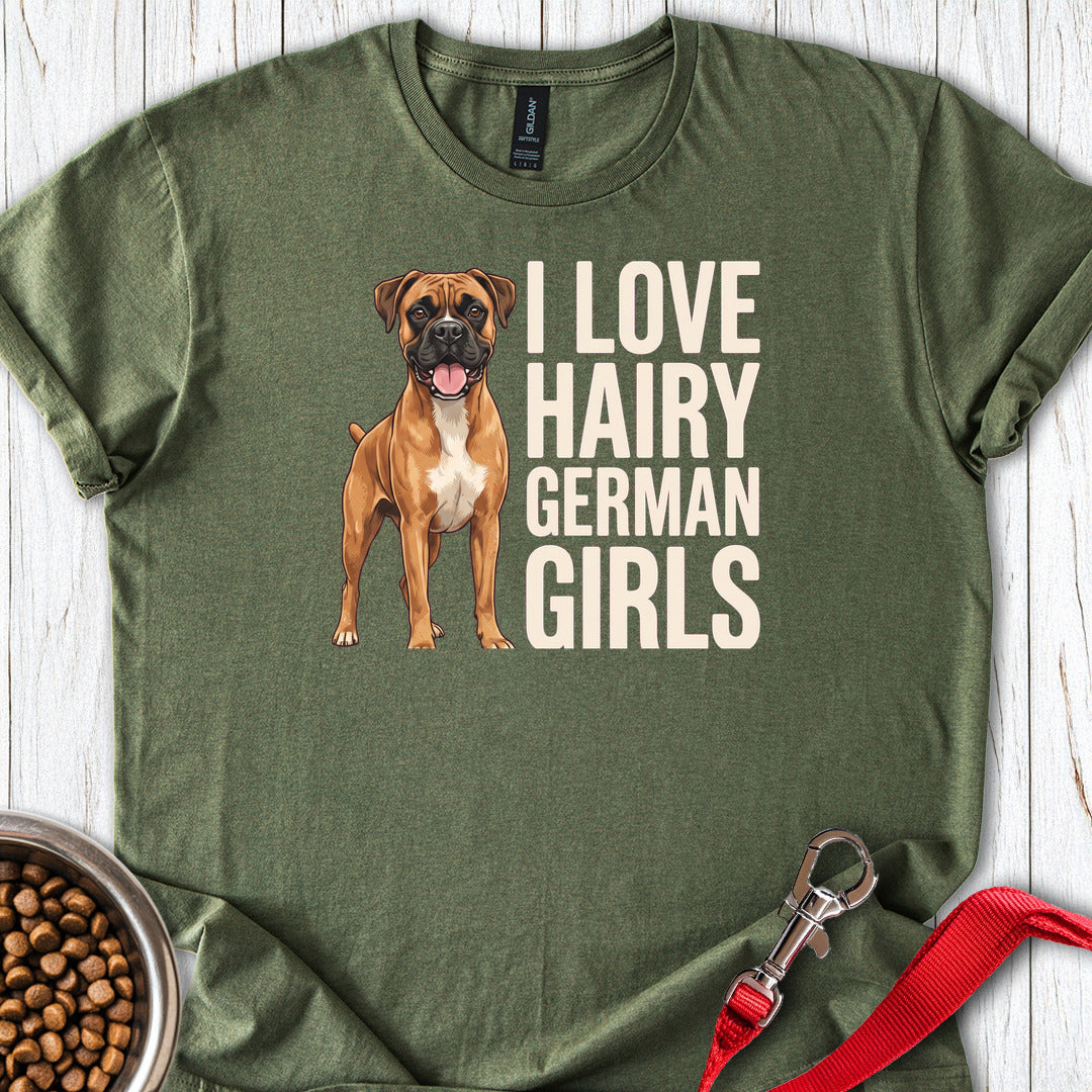 Fawn Boxer Hairy German Girl — Military Green